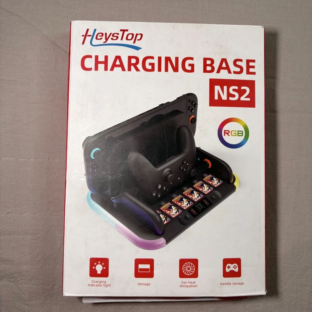 Heystop Charging Base NS2 for Nintendo Switch OLED‎ RGB Cooling Fan Dock Station